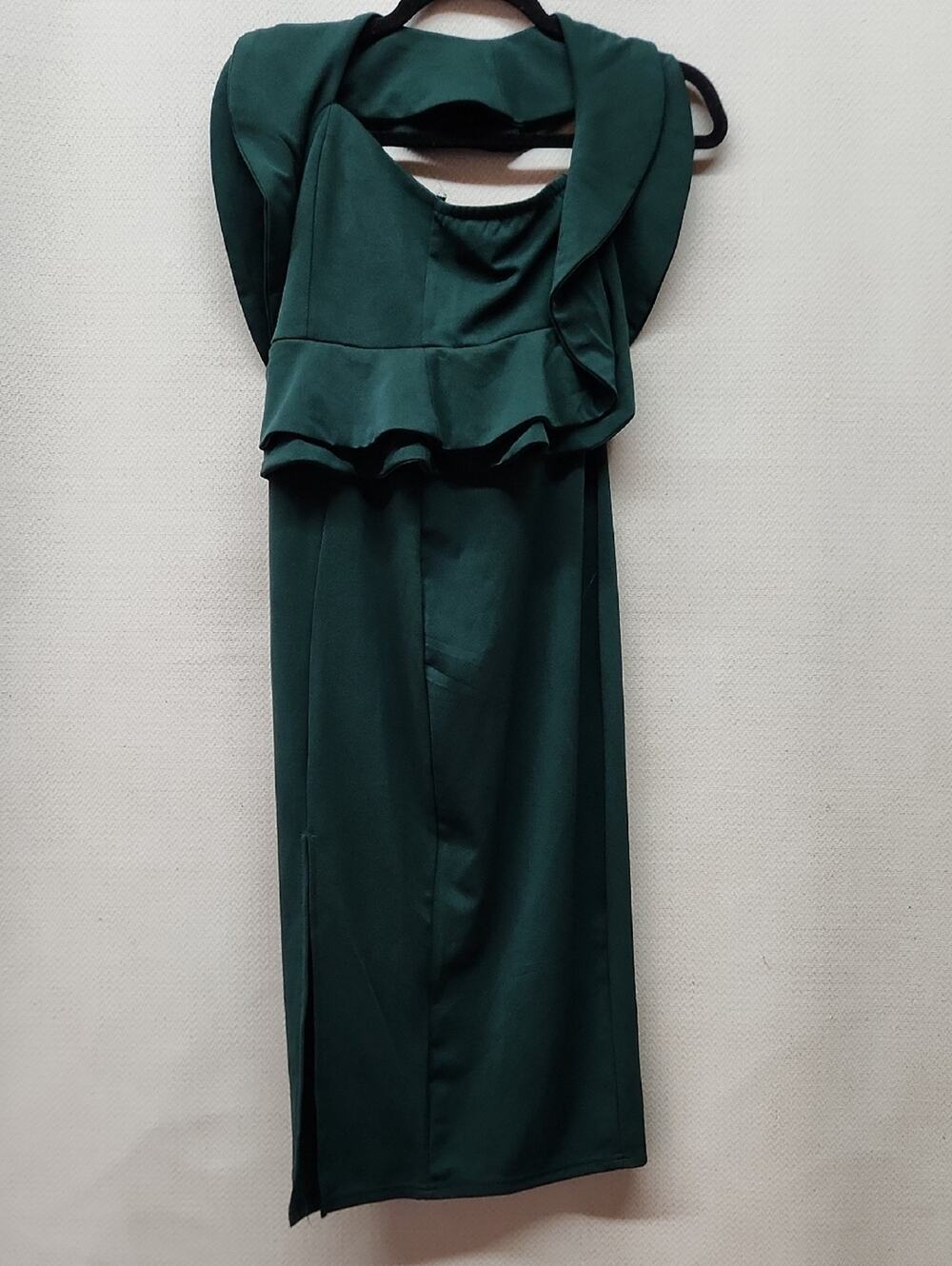 Elegant Green Ruffle Midi Dress - Women
